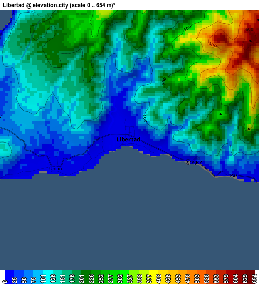 Libertad elevation map