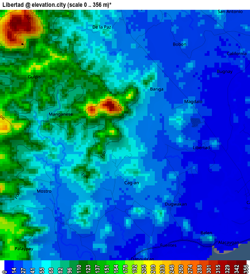 Libertad elevation map