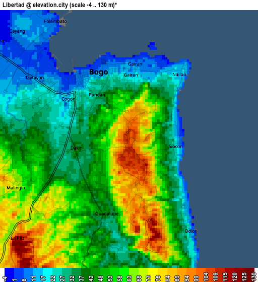 Libertad elevation map