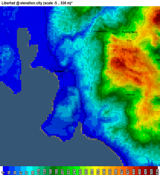 Libertad elevation map