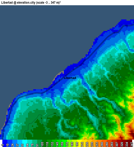 Libertad elevation map