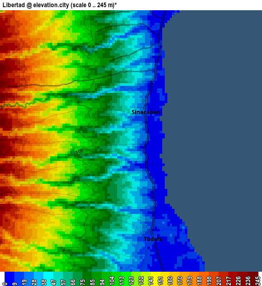 Libertad elevation map