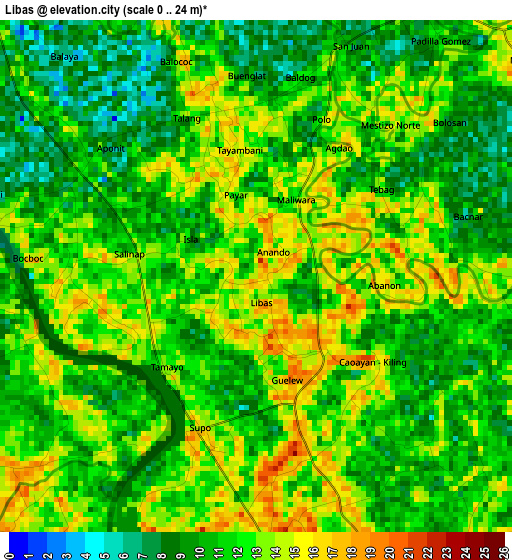 Libas elevation map