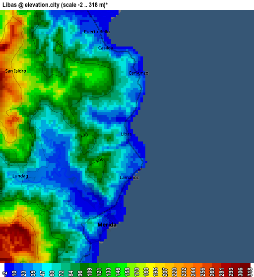 Libas elevation map