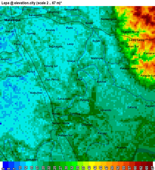 Lepa elevation map