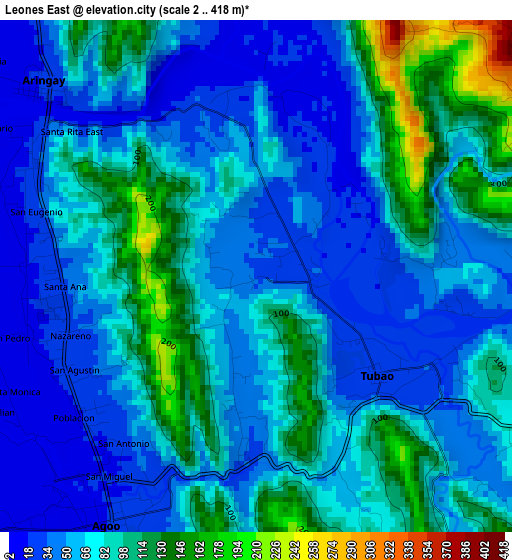 Leones East elevation map