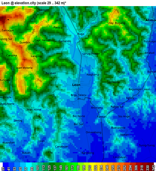 Leon elevation map