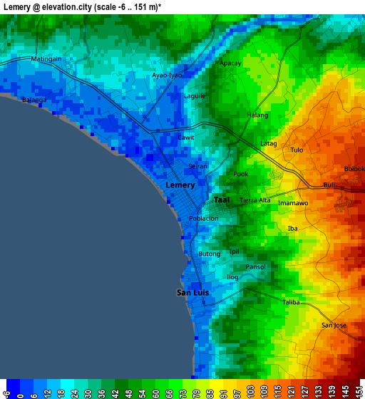 Lemery elevation map