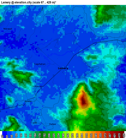 Lemery elevation map