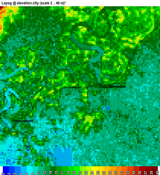 Layog elevation map