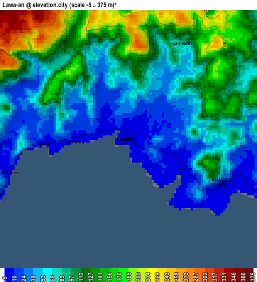 Lawa-an elevation map