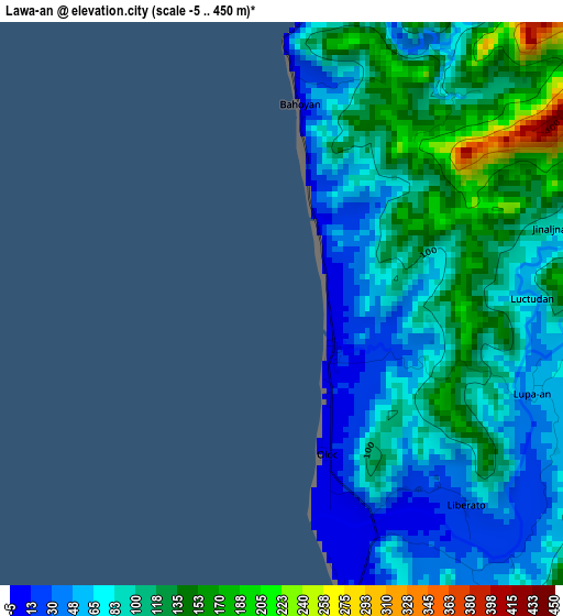 Lawa-an elevation map