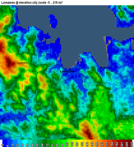 Lavezares elevation map