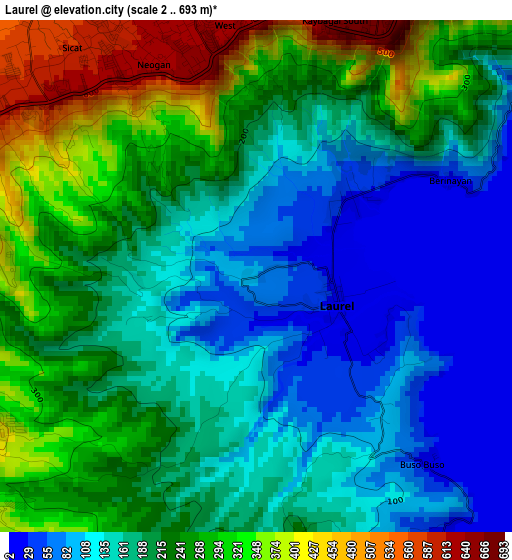 Laurel elevation map
