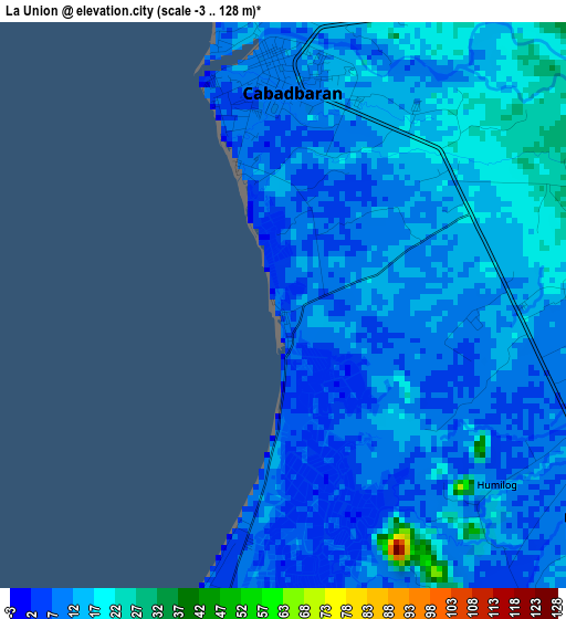 La Union elevation map