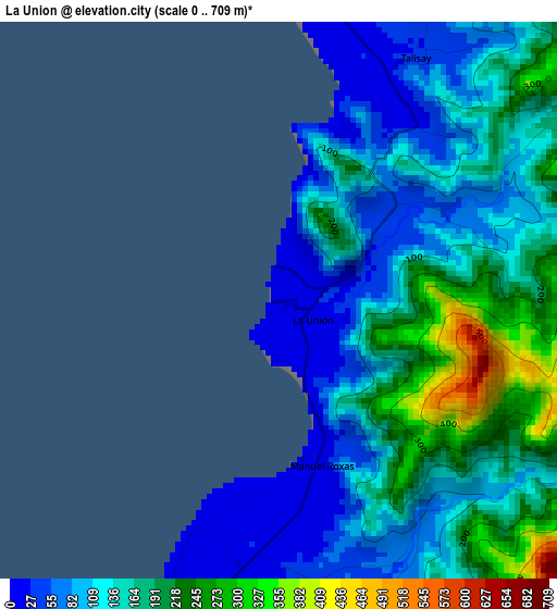 La Union elevation map