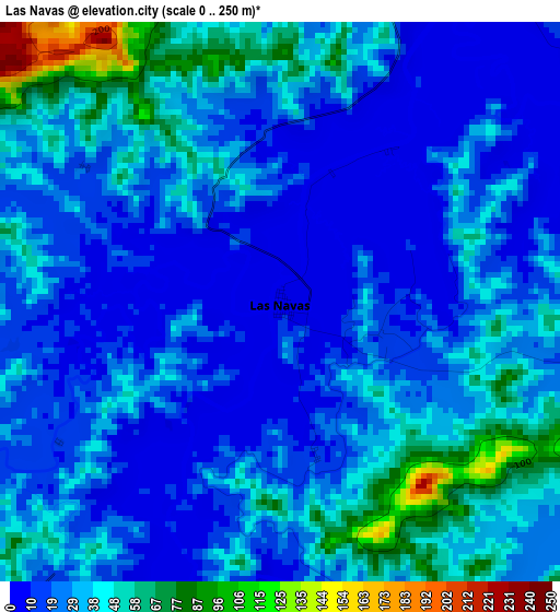 Las Navas elevation map