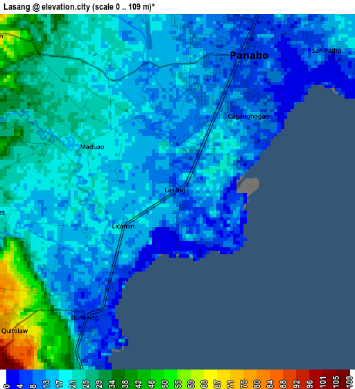 Lasang elevation map