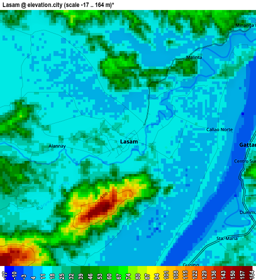 Lasam elevation map