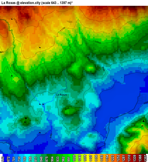 La Roxas elevation map