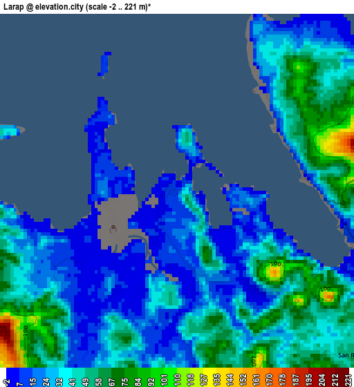 Larap elevation map