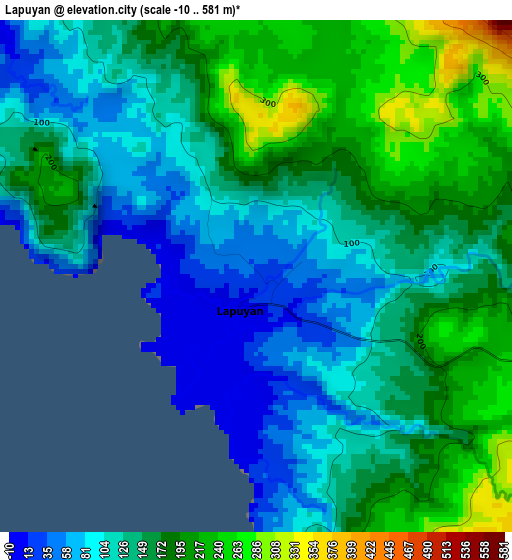 Lapuyan elevation map