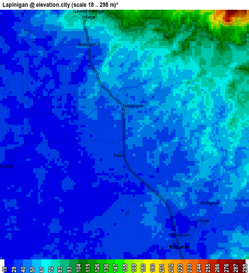 Lapinigan elevation map
