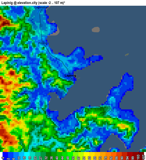 Lapinig elevation map