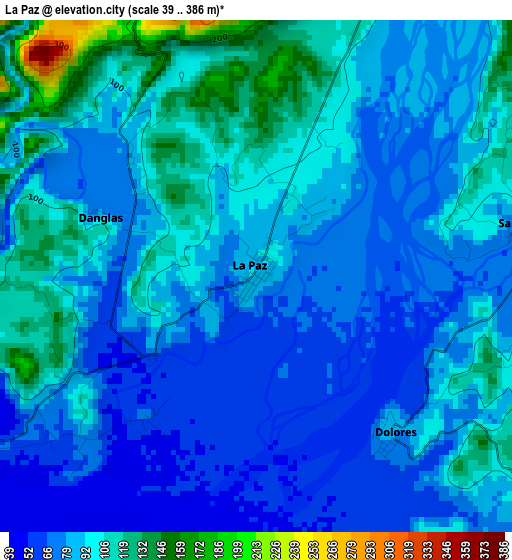 La Paz elevation map