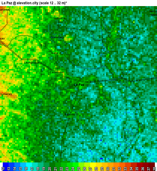 La Paz elevation map