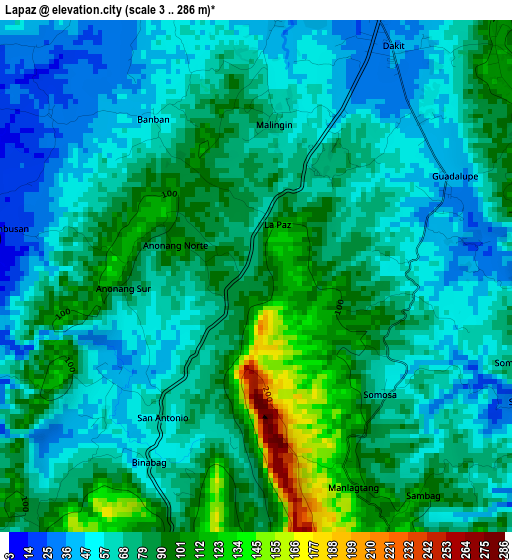 Lapaz elevation map