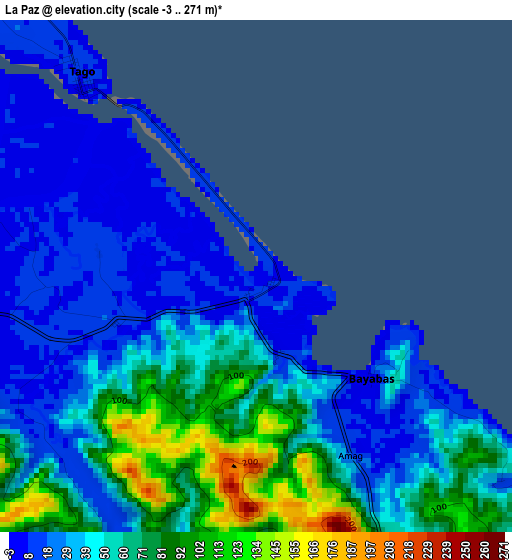 La Paz elevation map