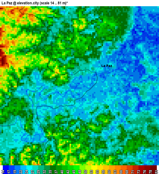 La Paz elevation map