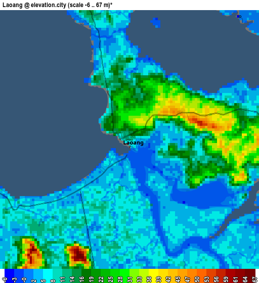 Laoang elevation map