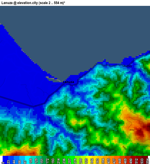 Lanuza elevation map