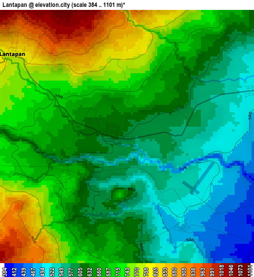 Lantapan elevation map