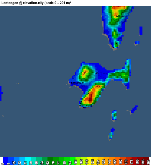 Lantangan elevation map