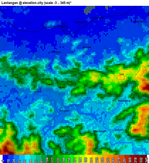 Lantangan elevation map