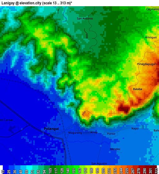 Lanigay elevation map