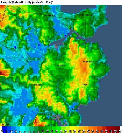 Lañgub elevation map