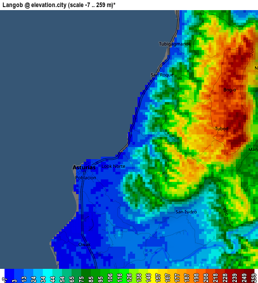 Langob elevation map