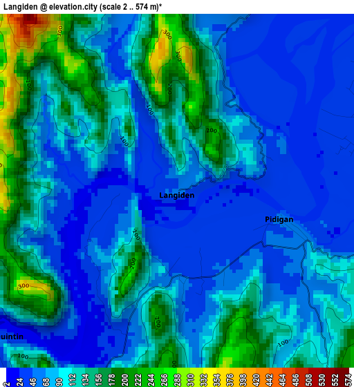 Langiden elevation map