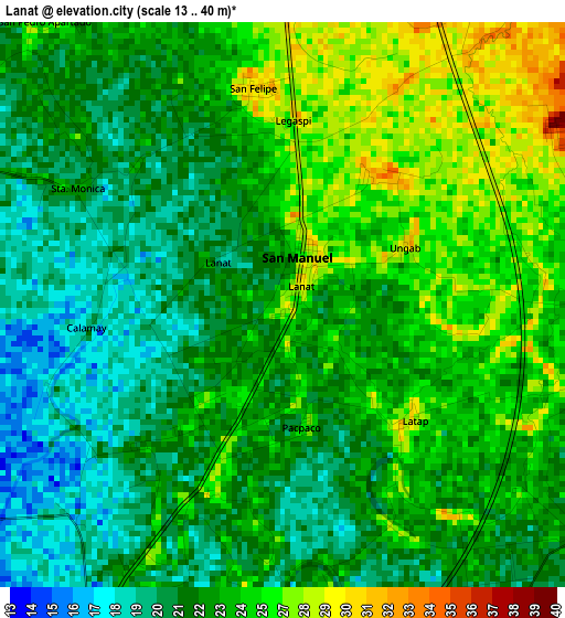 Lanat elevation map