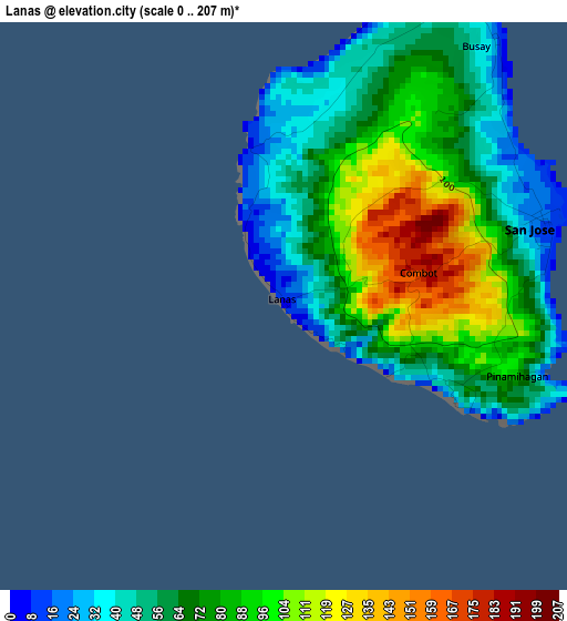 Lanas elevation map