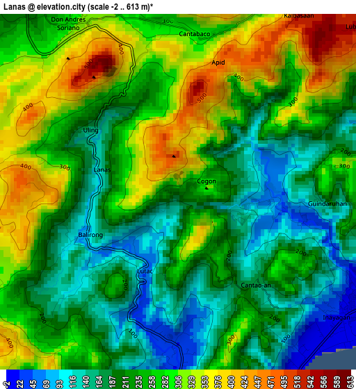 Lanas elevation map