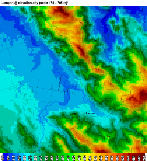 Lampari elevation map