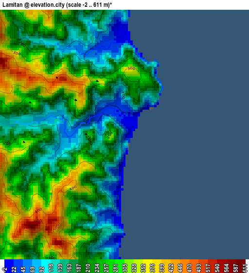 Lamitan elevation map