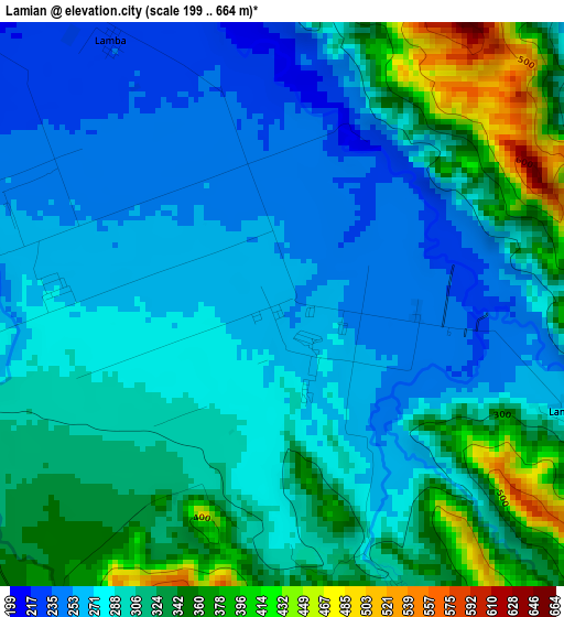 Lamian elevation map