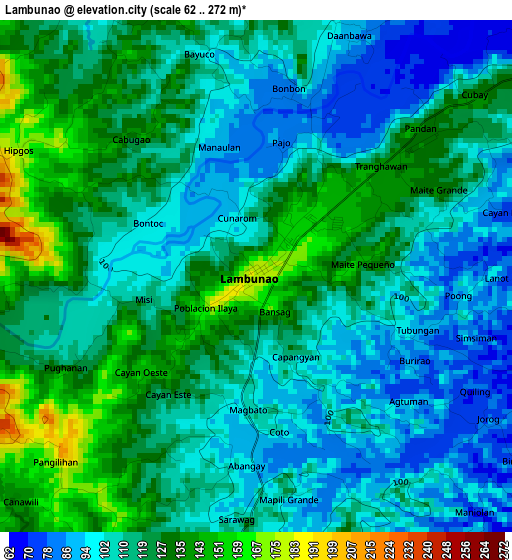 Lambunao elevation map