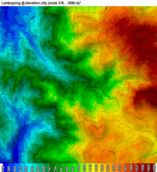 Lambayong elevation map